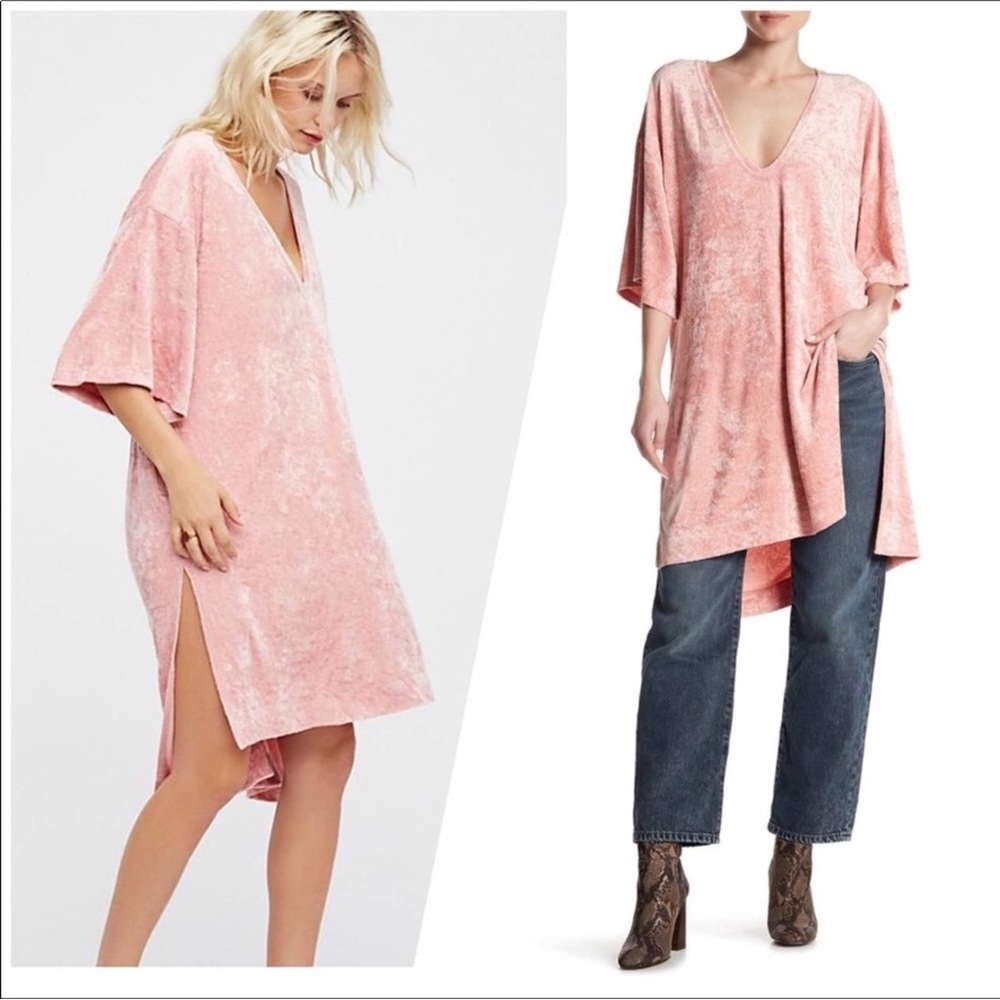 Free People City Slicker Velvet Luxe Tunic S